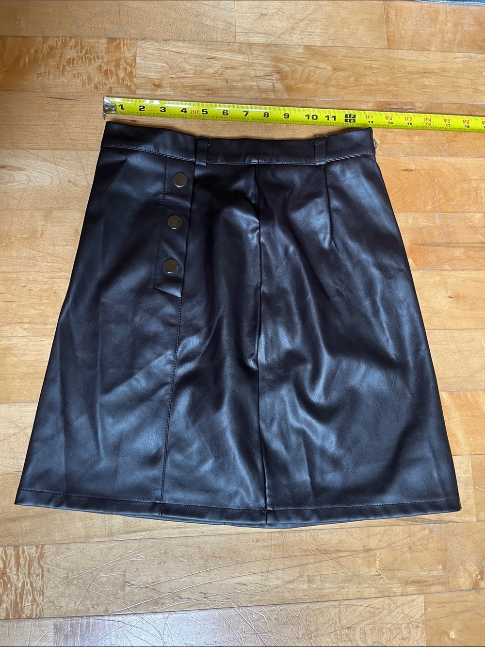 Dark Brown Faux Leather A-Line Skirt - Classic Chic